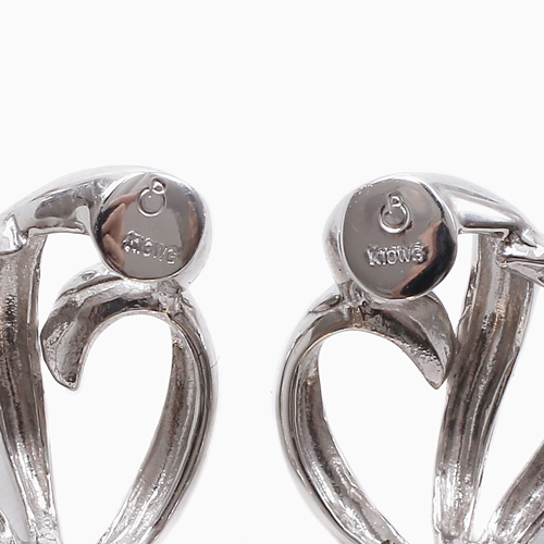 10金 イエロー＆ホワイト リバーシブル ピアリング スカシリーフ 6067-UK24