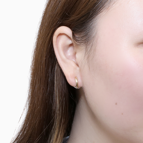 10金 イエロー＆ホワイト リバーシブル ピアリング スカシリーフ 6067-UK24