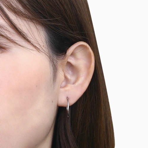 14K　14金　WG　フープピアス　中型 シンプル　細め 楽天市場】14金 ピアス 14K フープピアス Mサイズ レディース