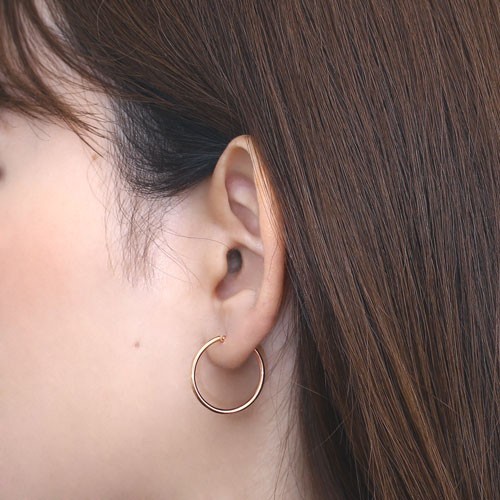フープピアス 18k ピンクゴールド 18金 ジュエリー 地金 K18