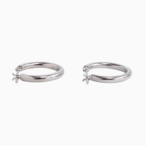 送料無料】正規品 14金/K14 14k/K14WG ホワイトゴールド ピアス/フープ  