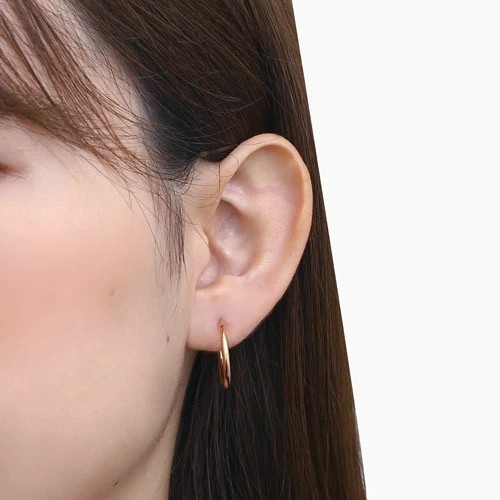 送料無料】正規品 18金/K18 18k/K18PG ピンクゴールド ピアス/フープ