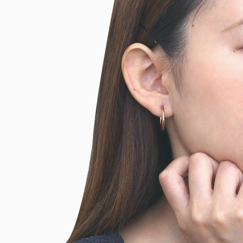 送料無料】正規品 18金/K18 18k/K18PG ピンクゴールド ピアス/フープ