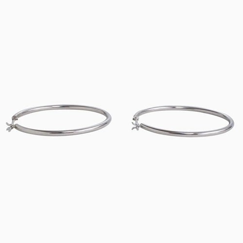 送料無料】正規品 14金/K14 14k/K14WG ホワイトゴールド ピアス/フープ