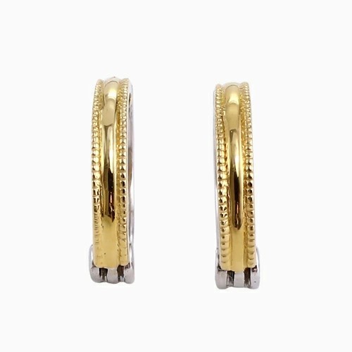 K18刻印入りゴールドイヤリング. 楽天市場】K18イヤリング ピアリング(14mmラウンド)(18金 18k