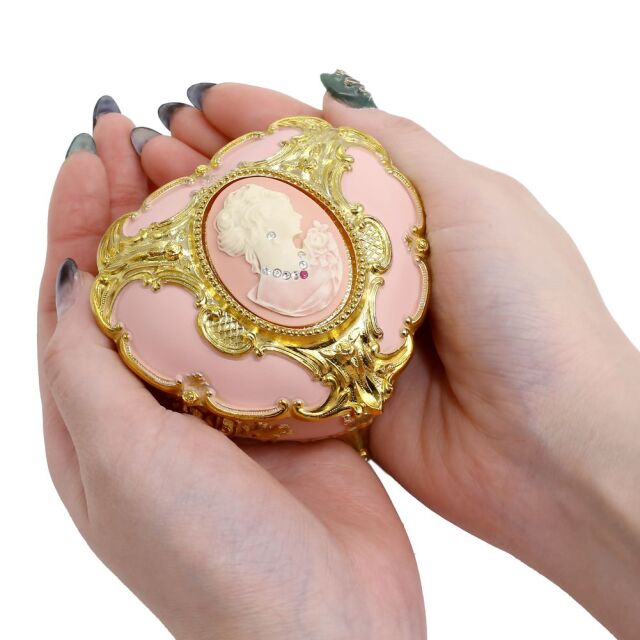 【送料無料】アメリカ SPRENDID ジュエリーケース オルゴール ジュエリーボックス/宝石箱 /ジュエリーケース カメオ/CAMEO アクセサリー 小物入れ ワインレッド ピンク 可愛い 収納 インテリア 贈り物 プレゼント 癒し アンティーク調 6282-JC25