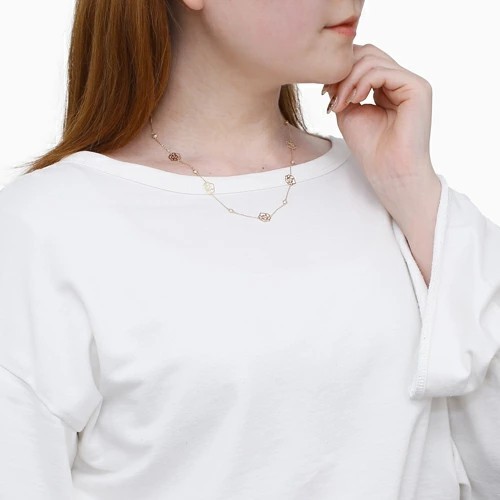 K10ホワイトゴールド淡水パールロングネックレス（7.5mm） ジェリー