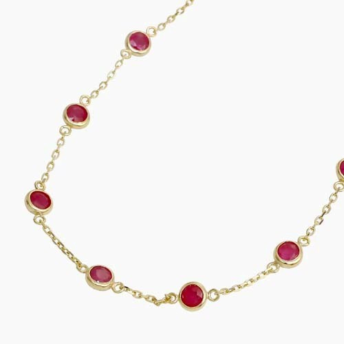 送料無料】10金/K10/K10YG イエローゴールド ルビー 9石 天然石