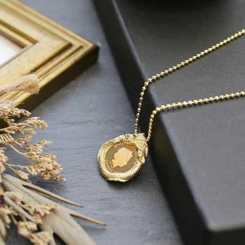 干支 タツ 辰 リアル ドラゴン 龍 コインペンダント アクセサリー