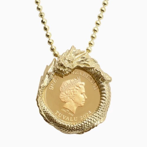 干支 タツ 辰 リアル ドラゴン 龍 コインペンダント アクセサリー