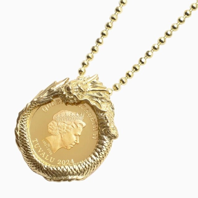 干支 タツ 辰 リアル ドラゴン 龍 コインペンダント アクセサリー