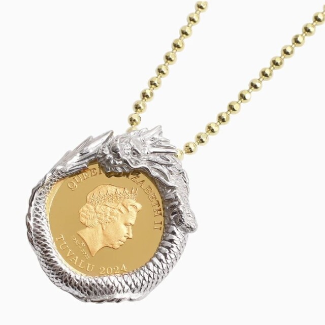 干支 タツ 辰 リアル ドラゴン 龍 コイン ペンダント コインペンダント