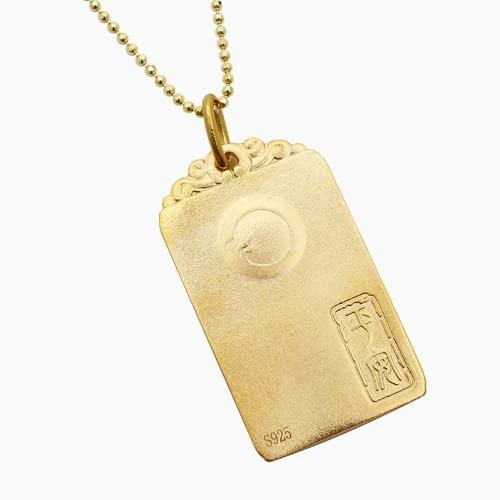 仏教の神像 金色フレーム ペンダント 56×46mm 送料無料】開運招福 SV925製 お守り 15g 仏像 仏 ペンダント 地金 豪華