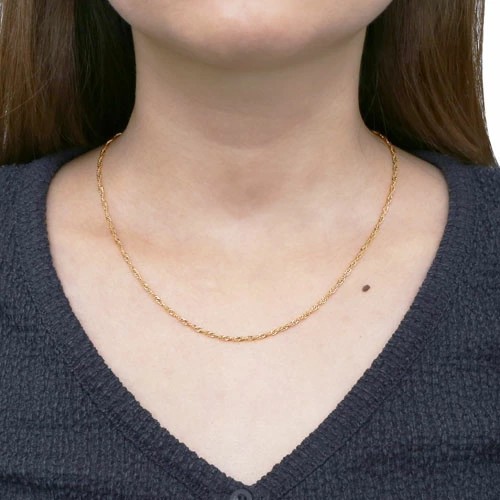 18K スクリュー チェーン ネックレス ゴールド 約45cm 18金 18金