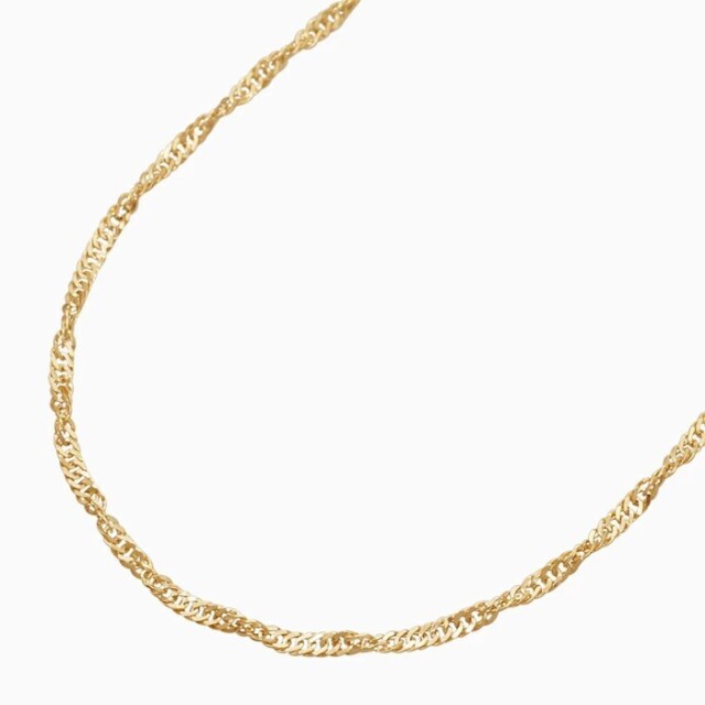 【送料無料】18金 K18 18k イエローゴールド ゴールド GOLD 18金チェーン スクリューネックレス ひねり 42cm 1.2ｇ 中空  ユニセックス 1.8mm幅 アクセサリー 男女兼用 6420-MS25