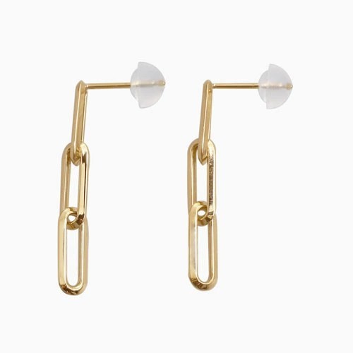 送料無料】18金 K18 18k GOLD ゴールド 地金 ピアス 小豆チェーン