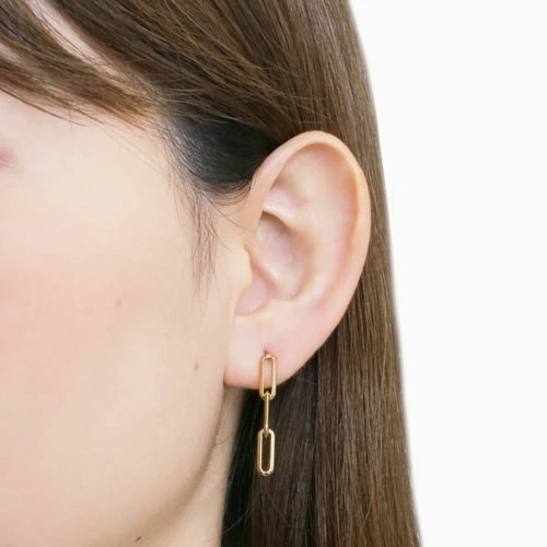 送料無料】18金 K18 18k GOLD ゴールド 地金 ピアス 小豆チェーン
