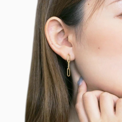 送料無料】18金 K18 18k GOLD ゴールド 地金 ピアス 小豆チェーン