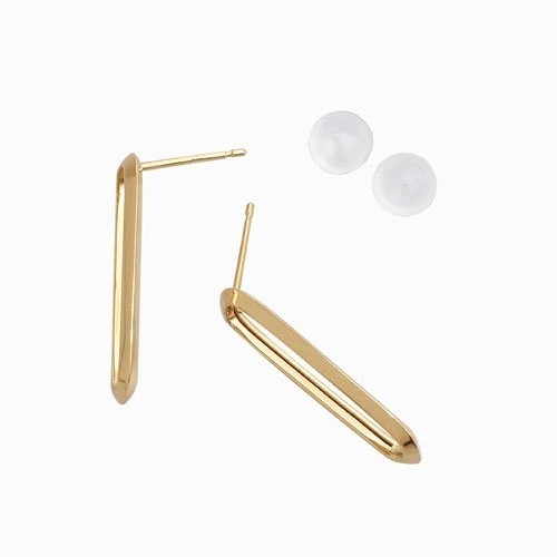 送料無料】18金 K18 18k GOLD ゴールド 地金 ピアス ロングピアス