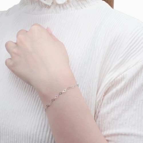 ☆素敵！きらきら輝きプラチナPT850 長さ17.5cmブレスレット 新品同様！ プラチナ Pt850 PLATINUM ブレスレット シャイニー ラウンドカット