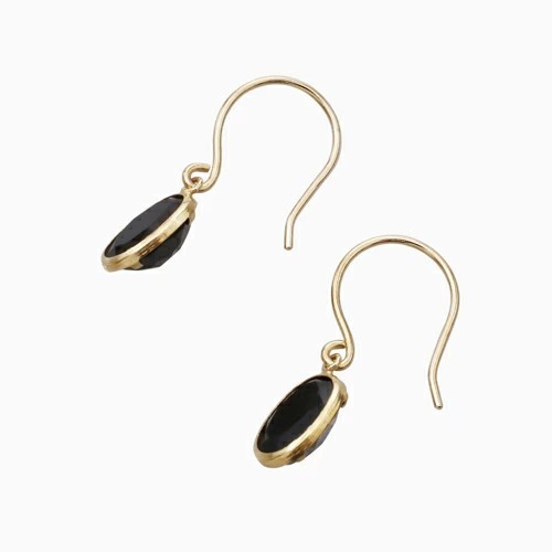 【新品未使用】k10 オニキス　フック式ピアス K10カラーストーン（オニキス）タッセル フックピアス（ピアス