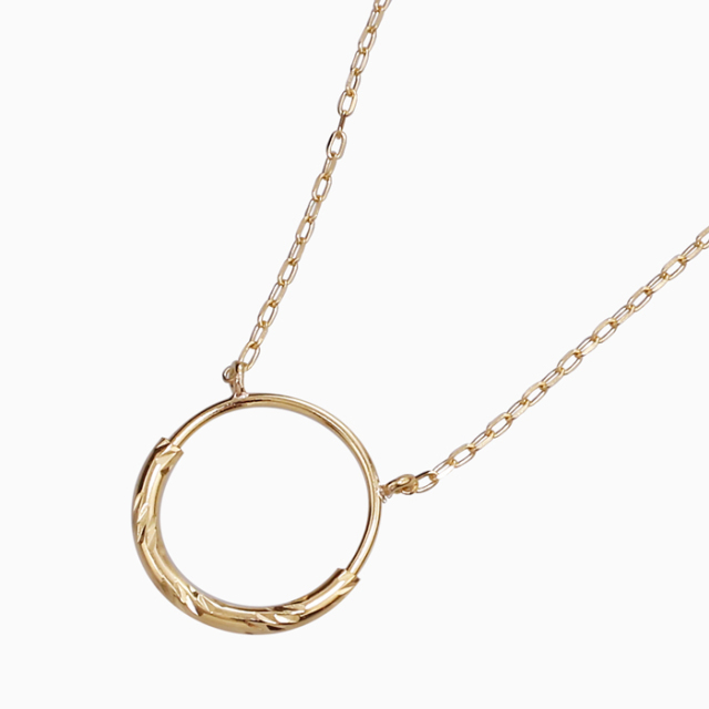 【送料無料】18金 K18 18k 750 ゴールド GOLD ペンダント ネックレス ラウンド フープ サークル 可愛い 女性 レディースアクセサリー6487-UK25