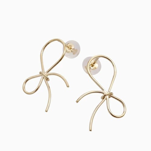 送料無料】10金 K10 10k ゴールド GOLD ピアス 地金 リボン リボン