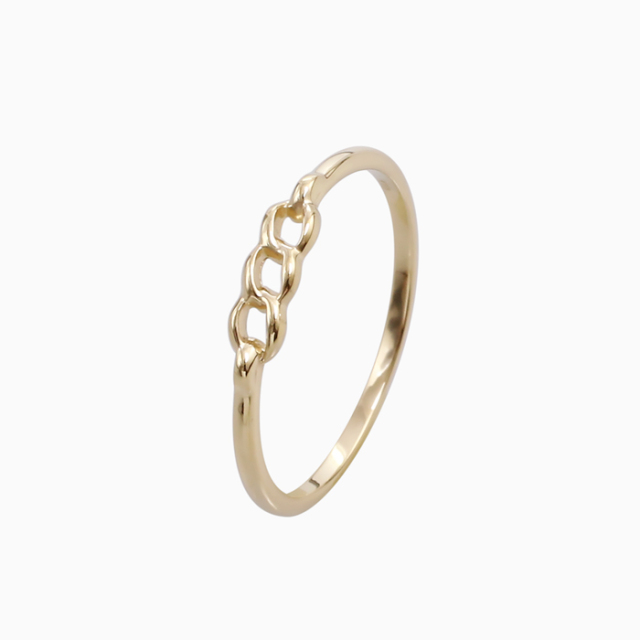 K10 PG チェーンモチーフ 地金リング 10号｜K10/K18/Pt900 チェーン