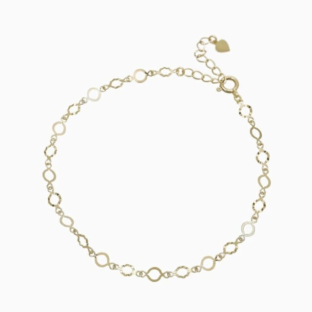 【Made in Japan】10金/K10 GOLD ブレスレット シャイニー ラウンドカット キラキラ アジャスターあり 19.5cm 0.6g シンプル ゴールドアクセサリー  女性/レディース プレゼント/ギフト クリスマス6547-MH25