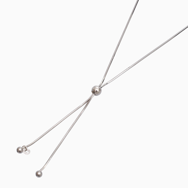 イタリア製 ITALY しなやか スネーク スターリングシルバー SV925 SILVER ネックレス チェーン 男女兼用 ユニセックス シリコン スライド式 80cmまで調節可能  6595-DB26