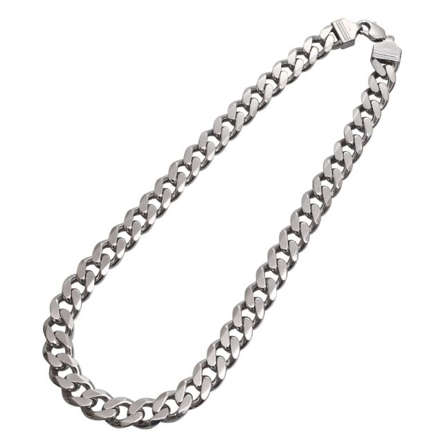 【日本製】シルバー SILVER 925 銀無垢 2面カット キヘイ 喜平 ラウンド 12mm幅 50cm 145g  6598-UK26