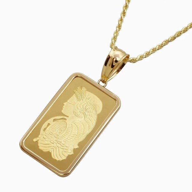 純金 K24 24金 PUREGOLD 999.9 ゴールド インゴット INGOT スイス パンプ社 10g ペンダント フォルトゥーナ 6611-HG26