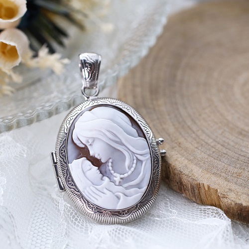 送料無料】イタリア製/ITALY カメオ/CAMEO ペンダント/ネックレス  