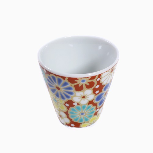 九谷焼 縁起猪口 <北陸伝統工芸>梅菊模様 7068-SK22