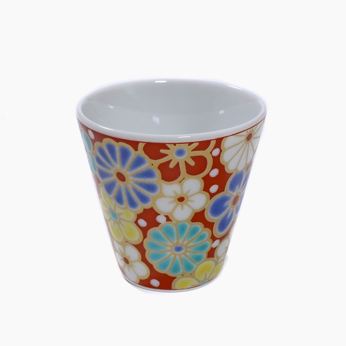 九谷焼 縁起猪口 <北陸伝統工芸>梅菊模様 7068-SK22