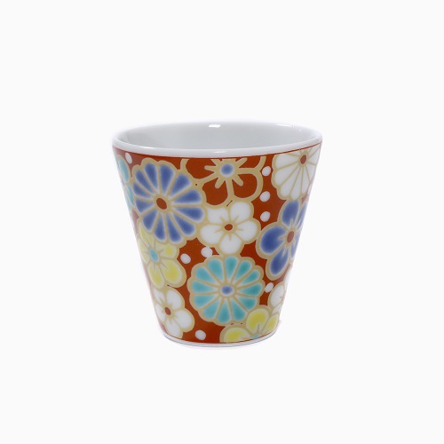 九谷焼 縁起猪口 <北陸伝統工芸>梅菊模様 7068-SK22