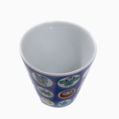 九谷焼 縁起猪口 <北陸伝統工芸>丸紋宝紋 7069-SK22