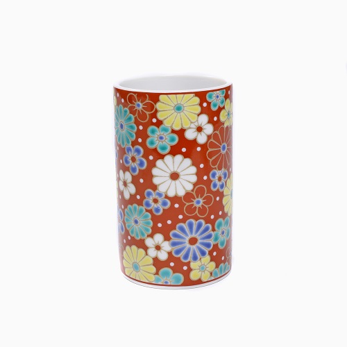 送料無料・消費税込】日本製 九谷焼 北陸伝統工芸 梅菊 赤/レッド