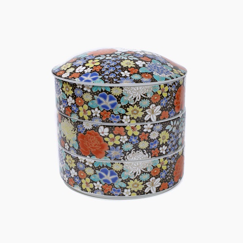 【希少】九谷焼 三段重箱 伝統工芸品 和モダン　仙龍 希少】九谷焼 三段重箱 伝統工芸品 和モダン仙龍