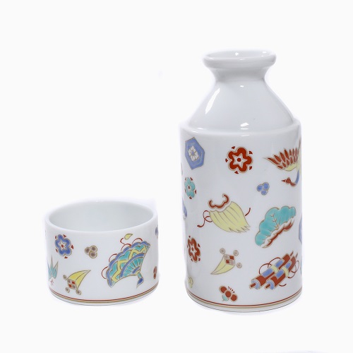 九谷焼 酒筒（徳利＆お猪口） <北陸伝統工芸> 宝尽くし 7087-SK22