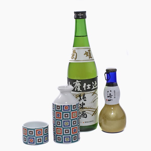 九谷焼 酒筒（徳利＆お猪口） <北陸伝統工芸> 石畳 7089-SK22