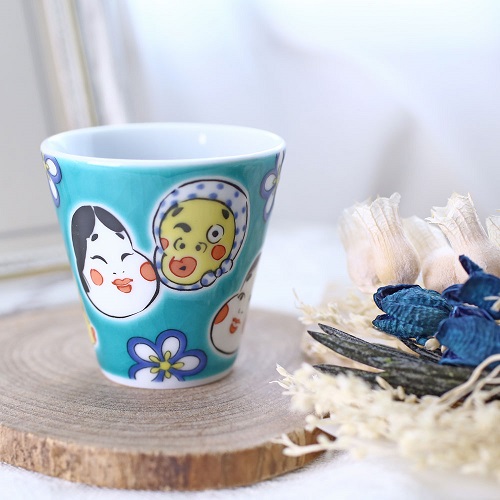 九谷焼 縁起猪口（ぐい飲み） <北陸伝統工芸> ひょっとこおかめ 7105-SK23