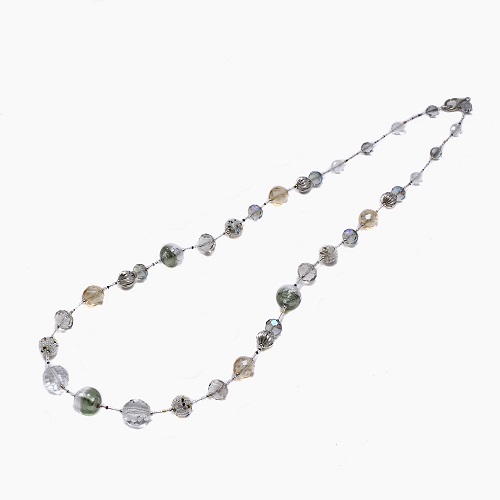 ベネチアングラス ネックレス マキシ ロング グレー 80cm　イタリア製 キアラ　7118-IN23