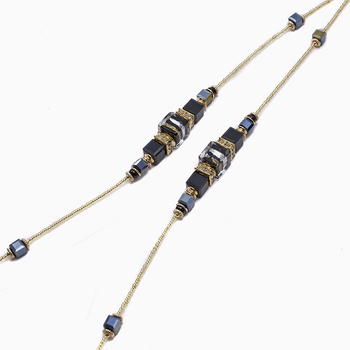 ベネチアンガラス ネックレス ダッディ・ネロ・ロングネックレス ブラック 80cm イタリア製 キアラ　7126-IN23