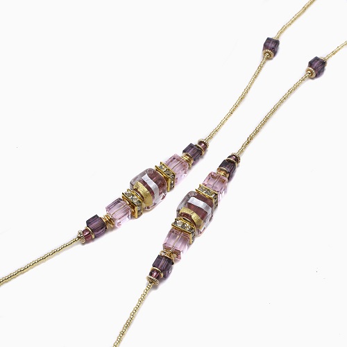 ベネチアンガラス ネックレス ダッディ・ビオラ・ロングネックレス パープル 100cm イタリア製 キアラ　7131-IN23