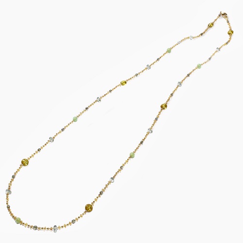 イタリア製 <INES design> パリード・ロング・ネックレス グリーン 7138-IN23