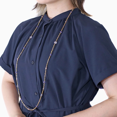 イタリア製 <INES design> パリード・ロング・ネックレス ブルーパープル 7140-IN23