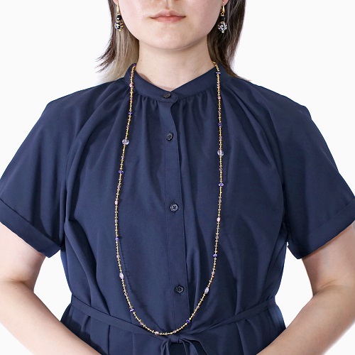イタリア製 <INES design> パリード・ロング・ネックレス ブルーパープル 7140-IN23