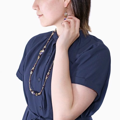 イタリア製 <INES design> ダッディ・ピアス パープル 7143-IN23