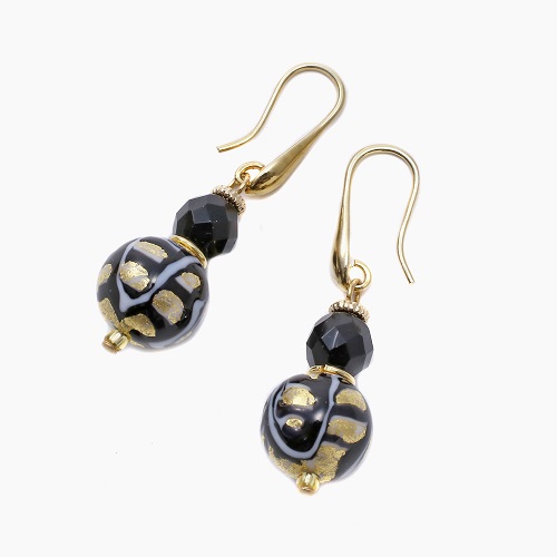 イタリア製 <INES design> チェルシオ・ピアス ブラック 7146-IN23